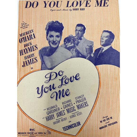 Do You Love Me Sheet Music 1946 Harry Ruby Maureen Ohara Dick Haymes Harry James - Picture 2 of 5